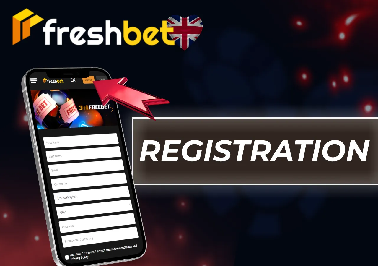 Registration steps in the mobile app tailored for users in the United Kingdom.