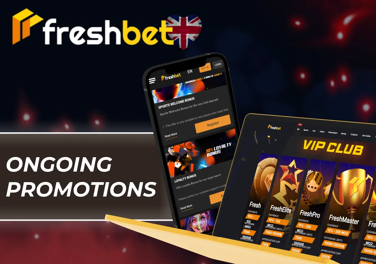 Current long-term promotions and bonus offers for returning platform users.